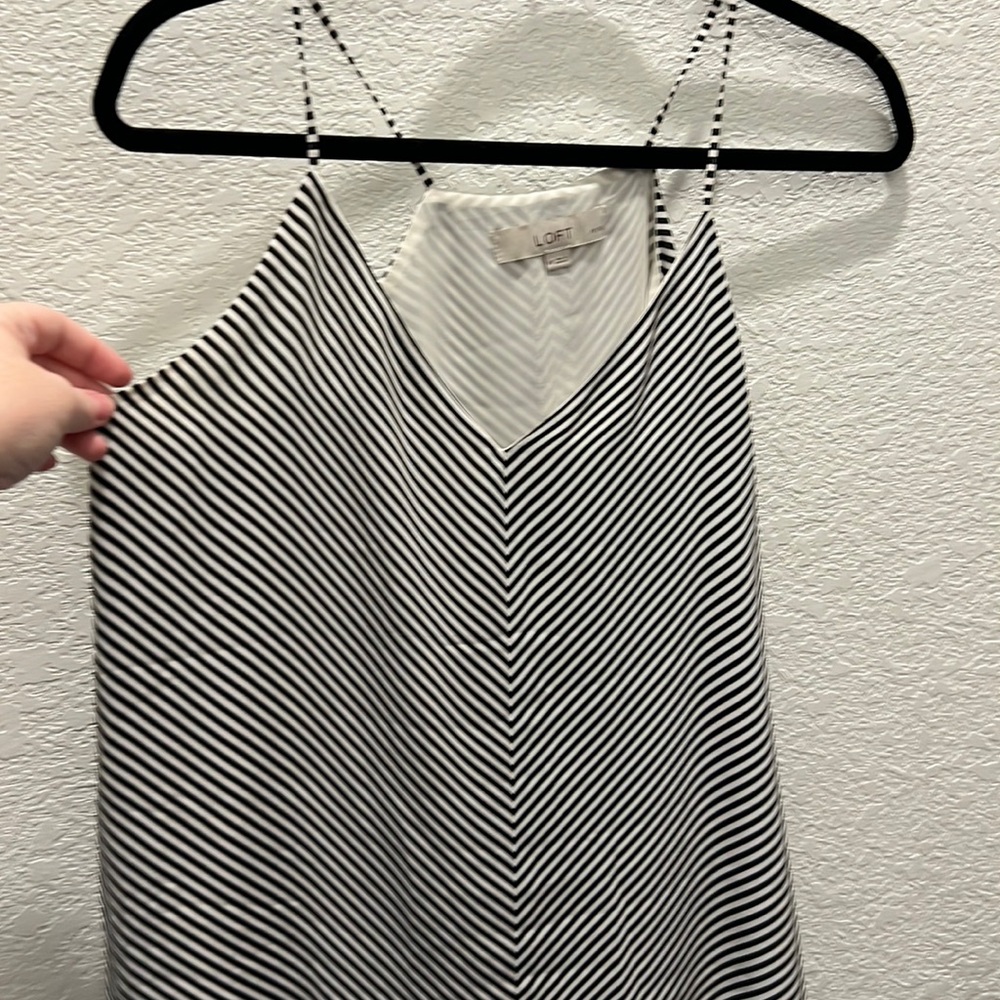 Loft medium petite black and white stripe camisole. Great condition.